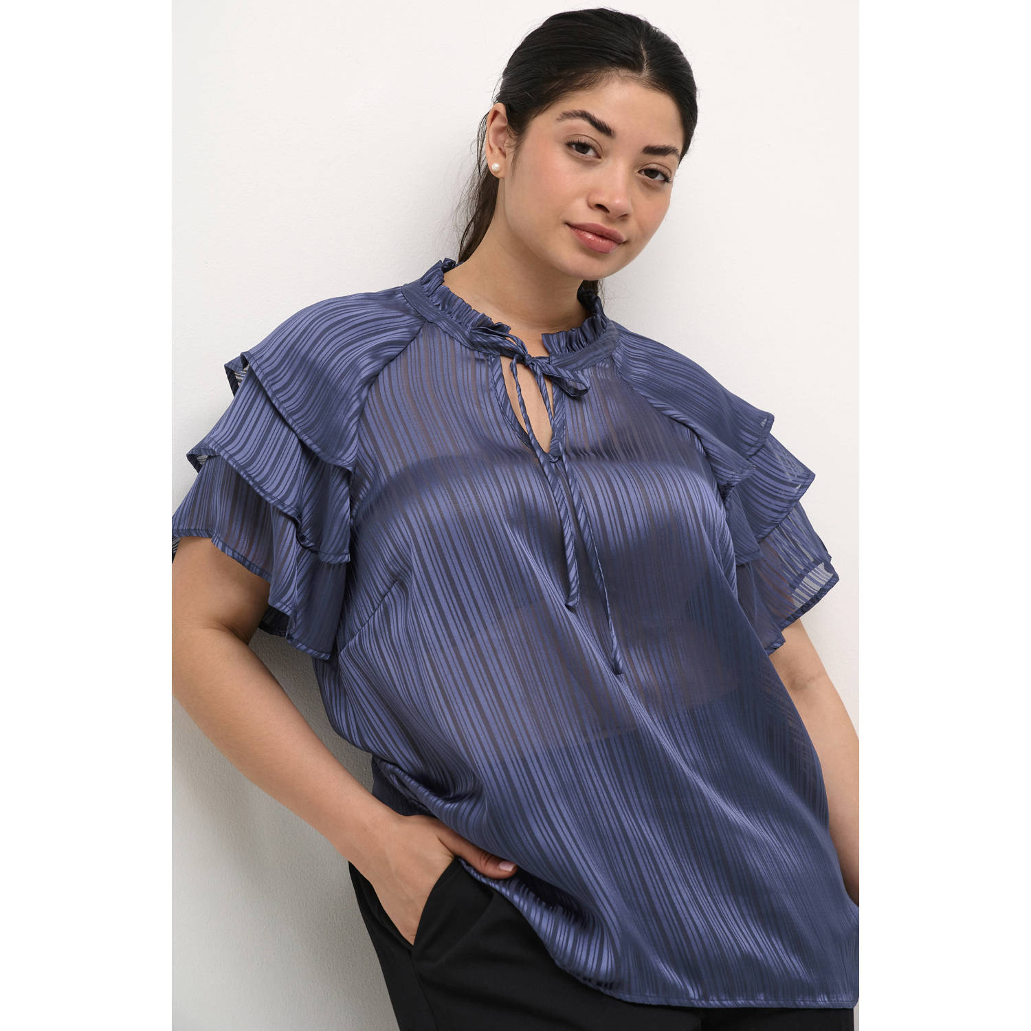 Kaffe Curve blousetop KCjola grijsblauw