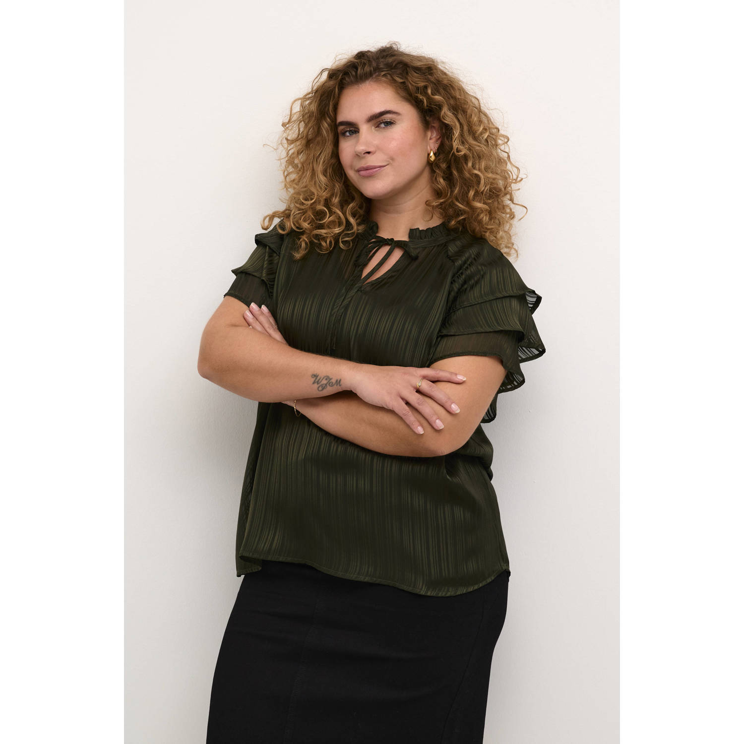 Kaffe Curve blousetop KCjola kaki