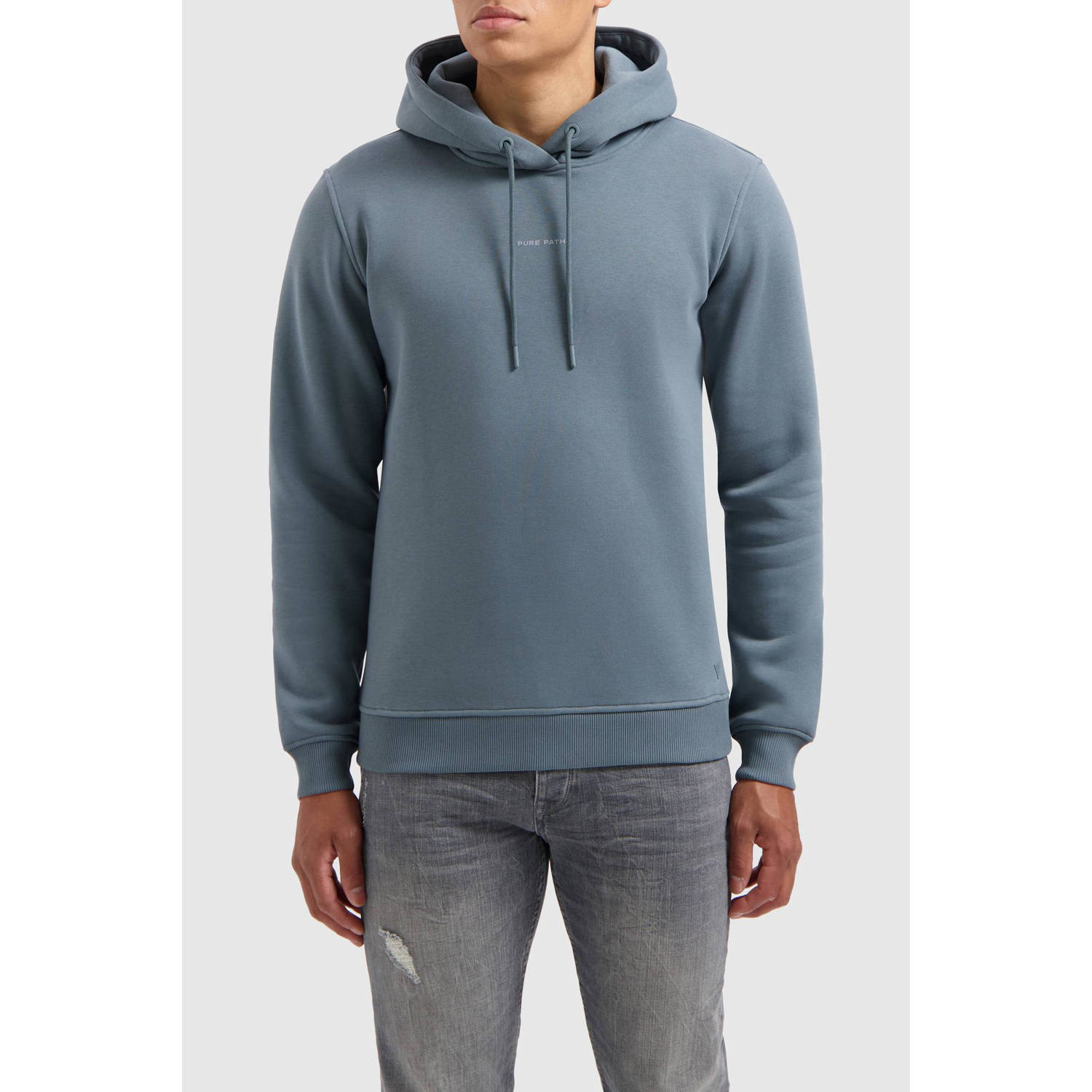 PURE PATH Heren Truien & Vesten Regular Fit Sweaters Hoodie301 Blauw