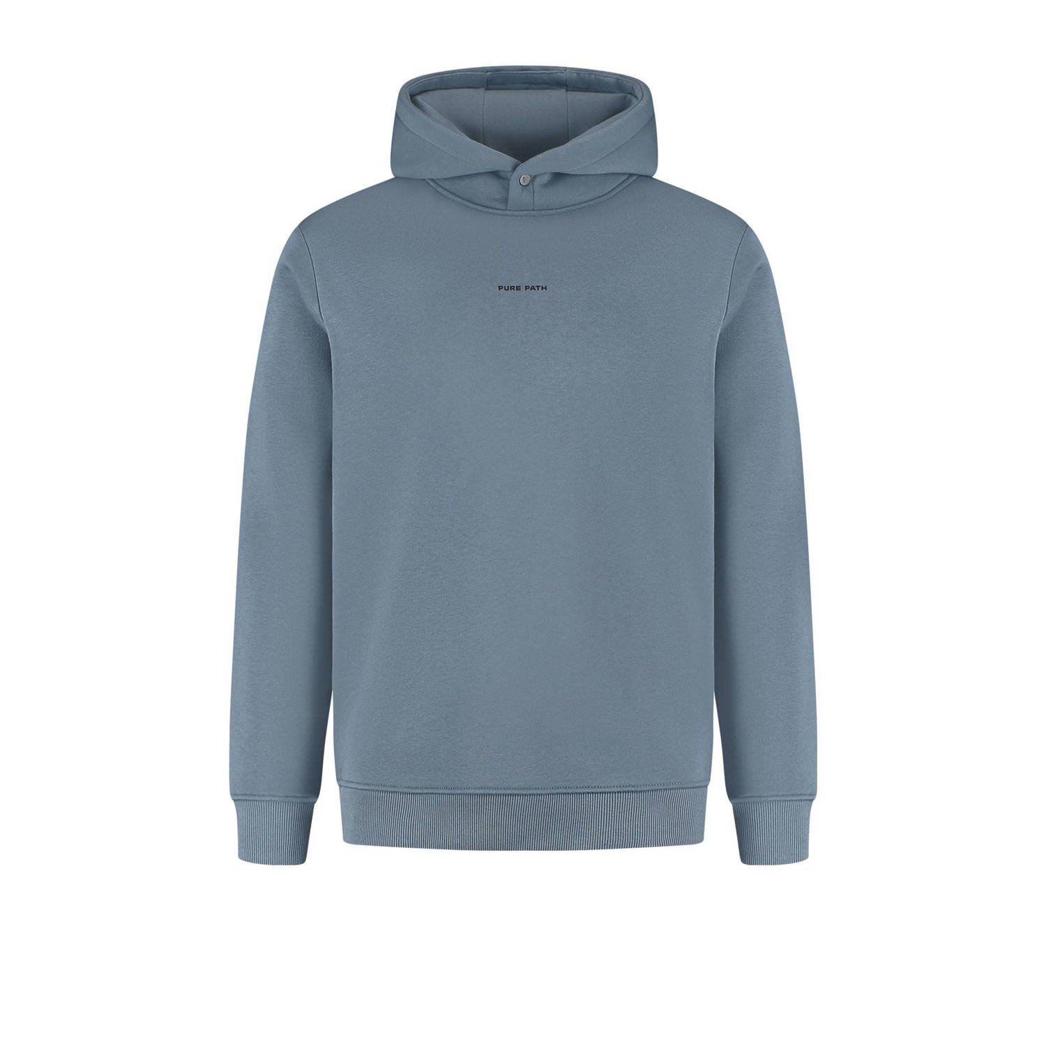 Pure Path Ruimvallende Hoodie Sweater Blue Heren