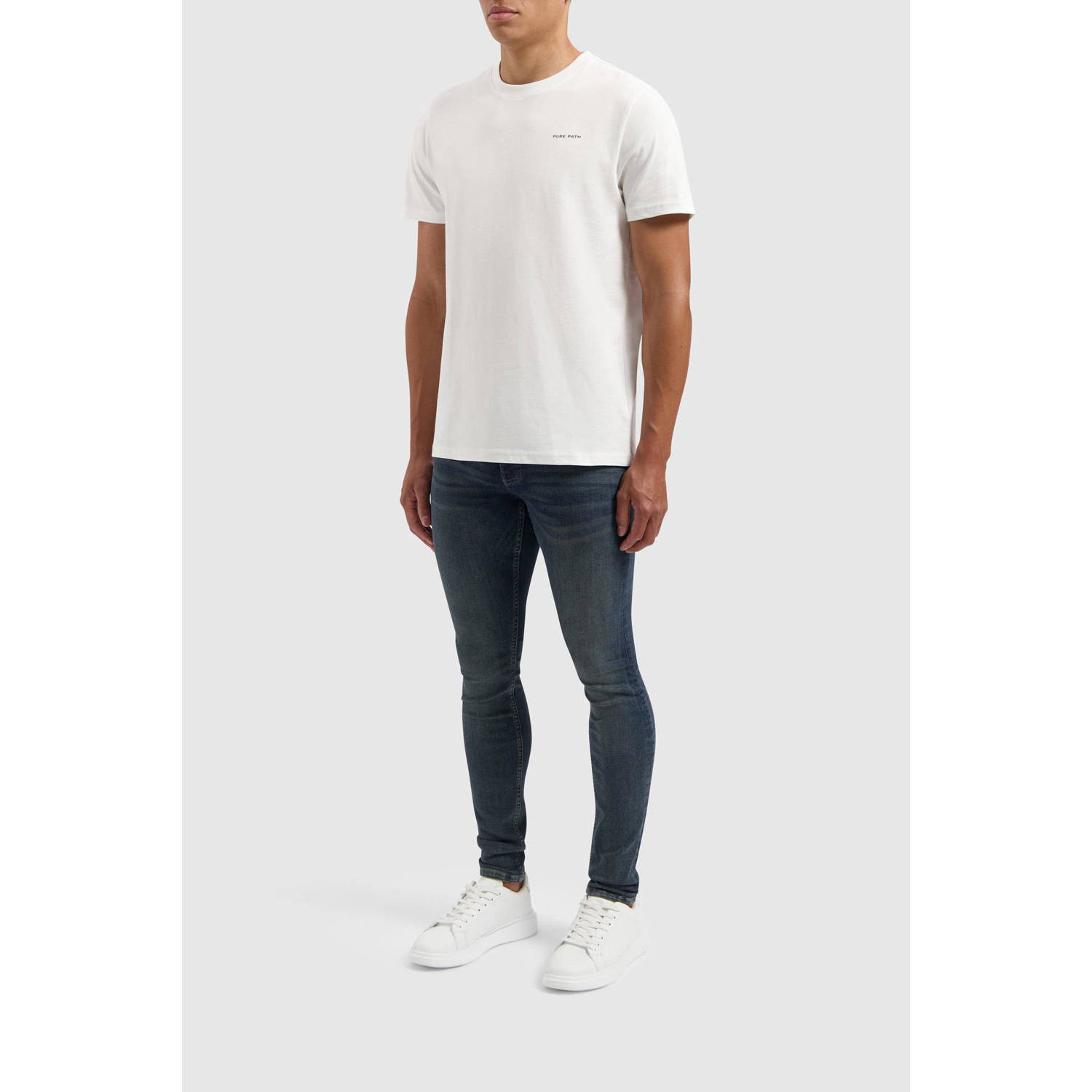 Pure Path T-shirt met backprint ecru