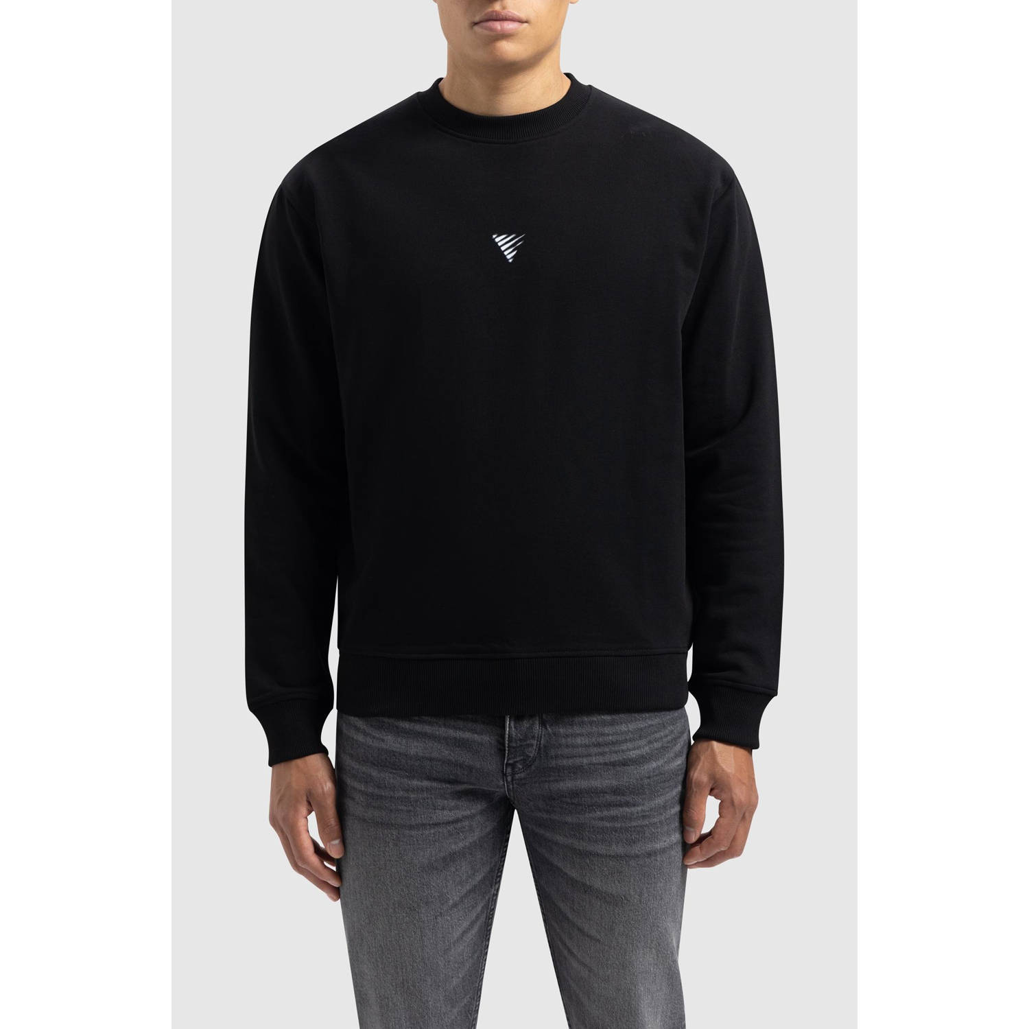 PURE PATH Heren Truien & Vesten Loose Fit Sweaters Crewneck305 Zwart