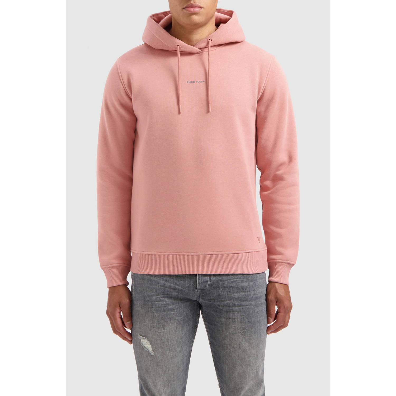 Pure Path Stijlvolle Hoodie Sweater LS Pink Heren