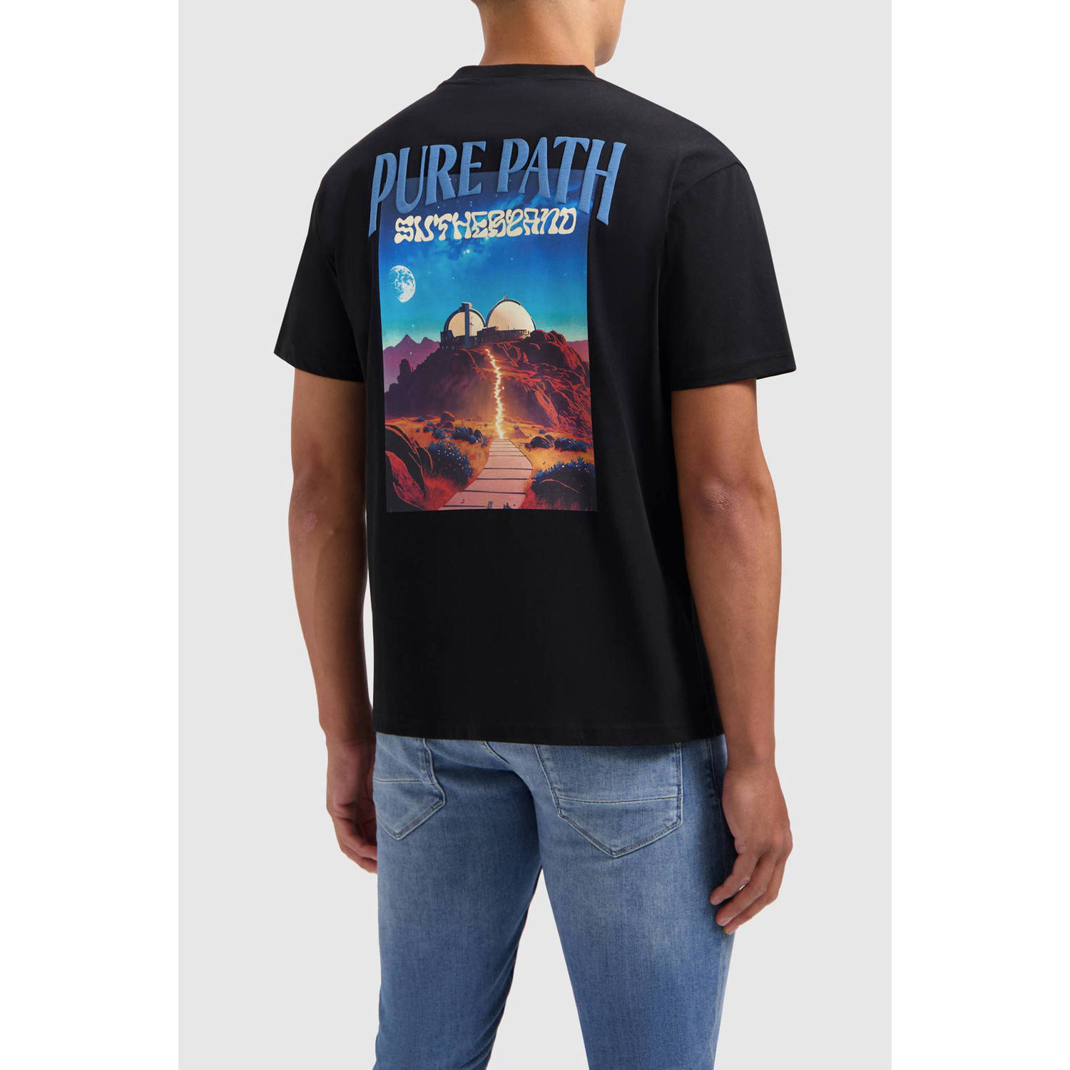 Pure Path T-shirt met backprint zwart