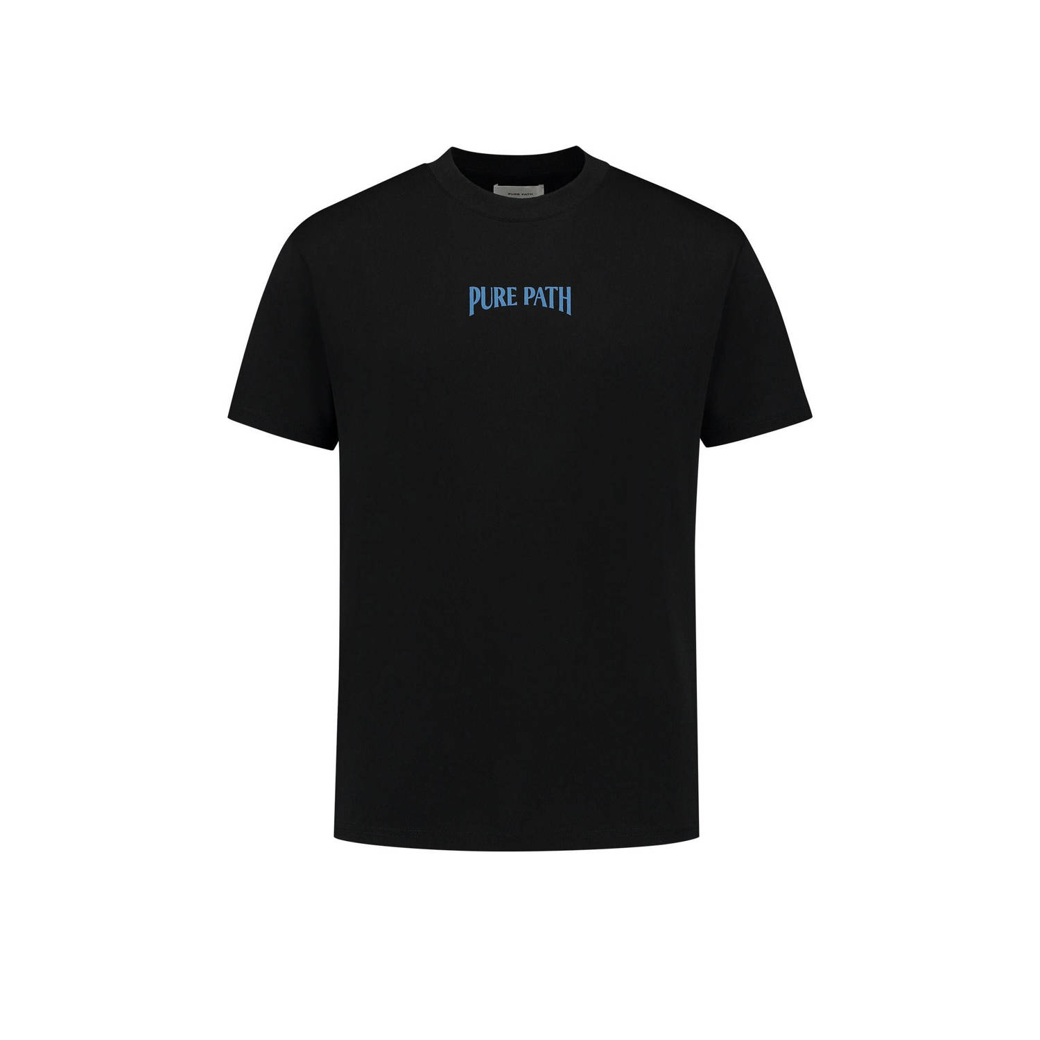 PURE PATH Heren Polo's & T-shirts Loose Fit T-shirts Crewneck Ss112 Zwart