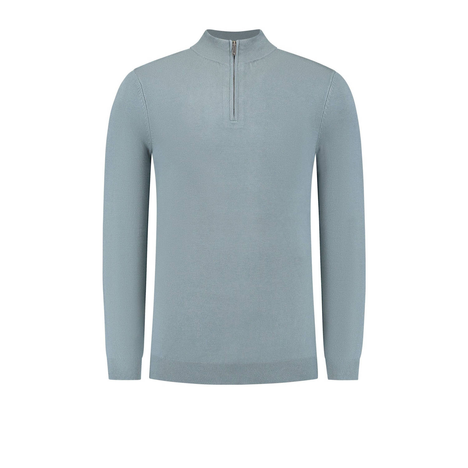 PURE PATH Heren Truien & Vesten Regular Fit Knitwear Halfzip803 Blauw