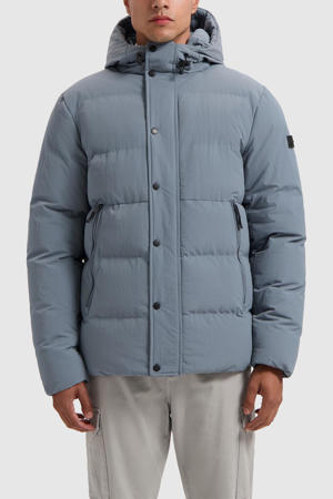 gewatteerde jas blauw
