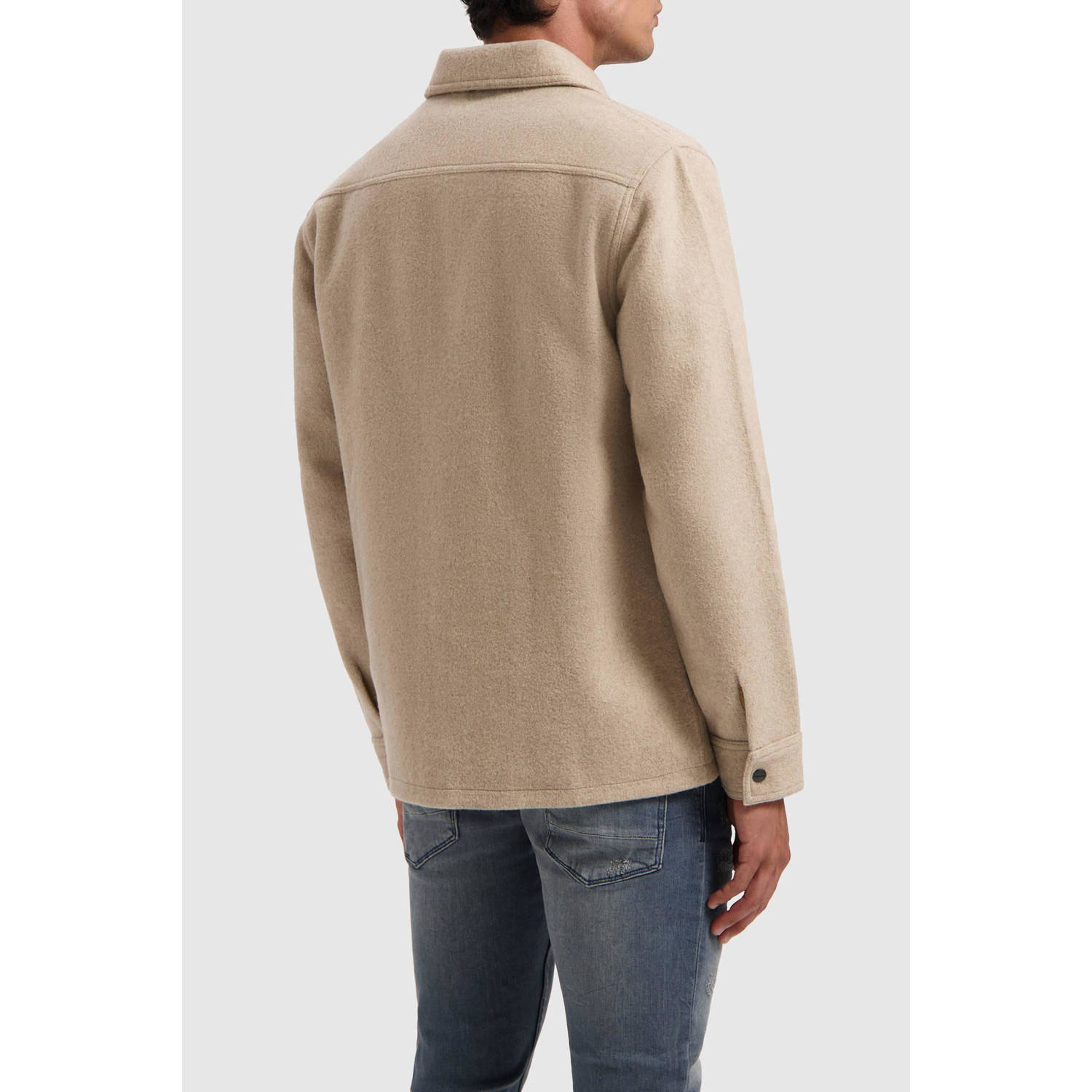 Pure Path overshirt met wol beige