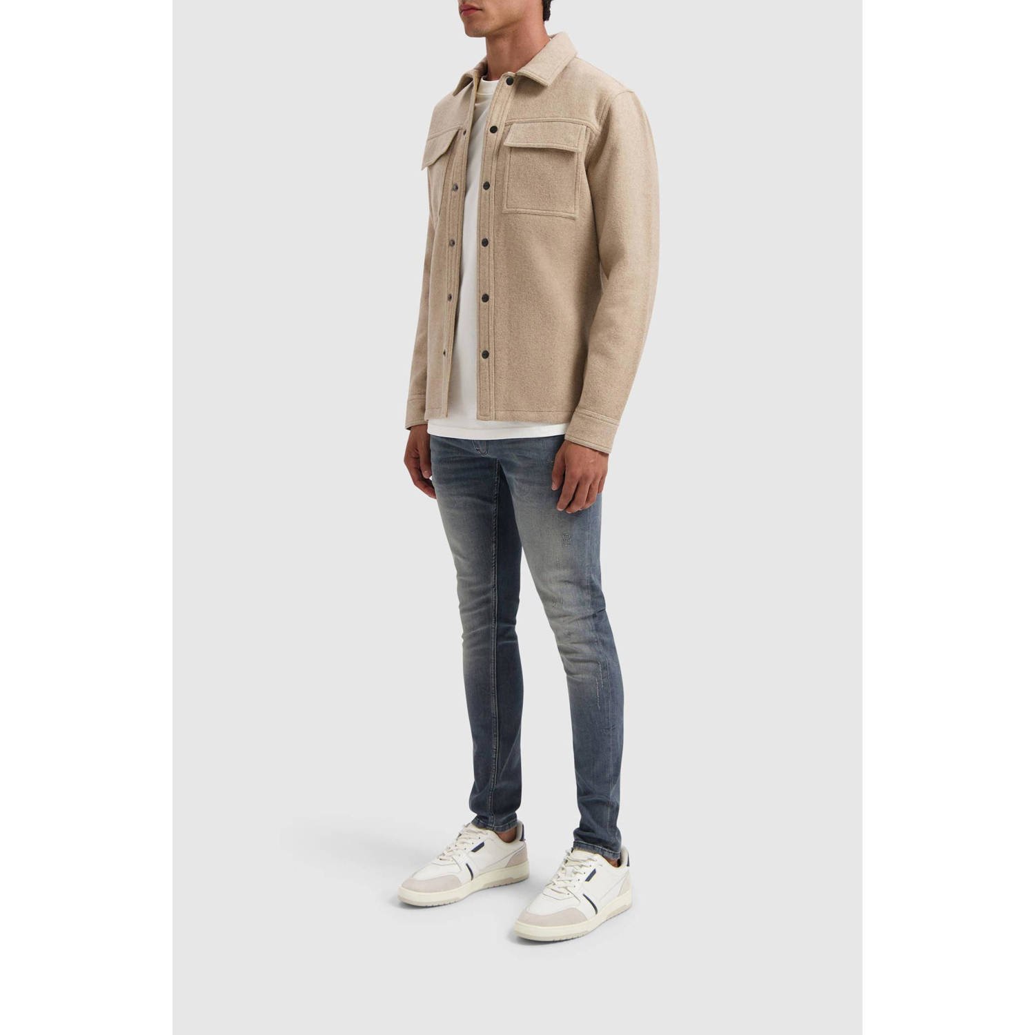 Pure Path overshirt met wol beige