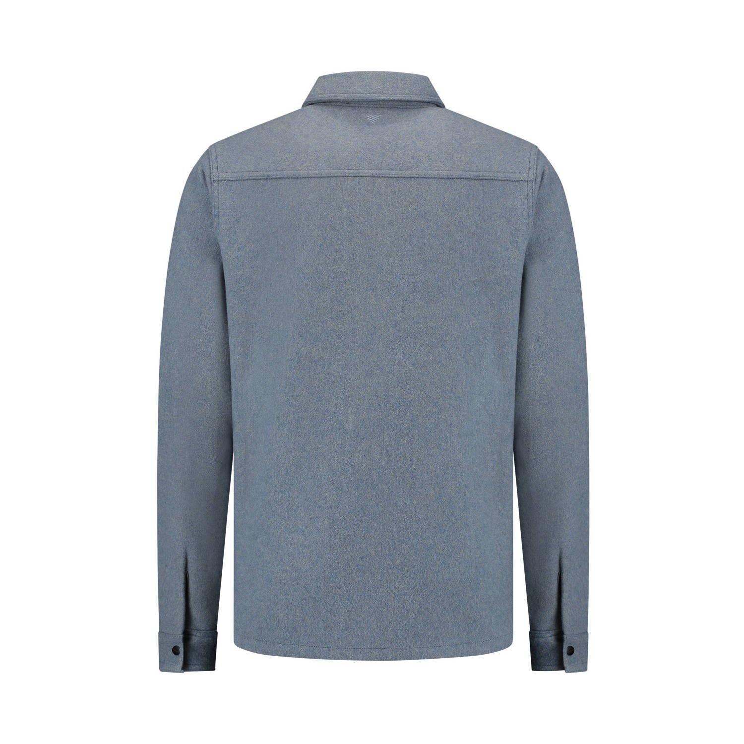 Pure Path overshirt met wol blauw