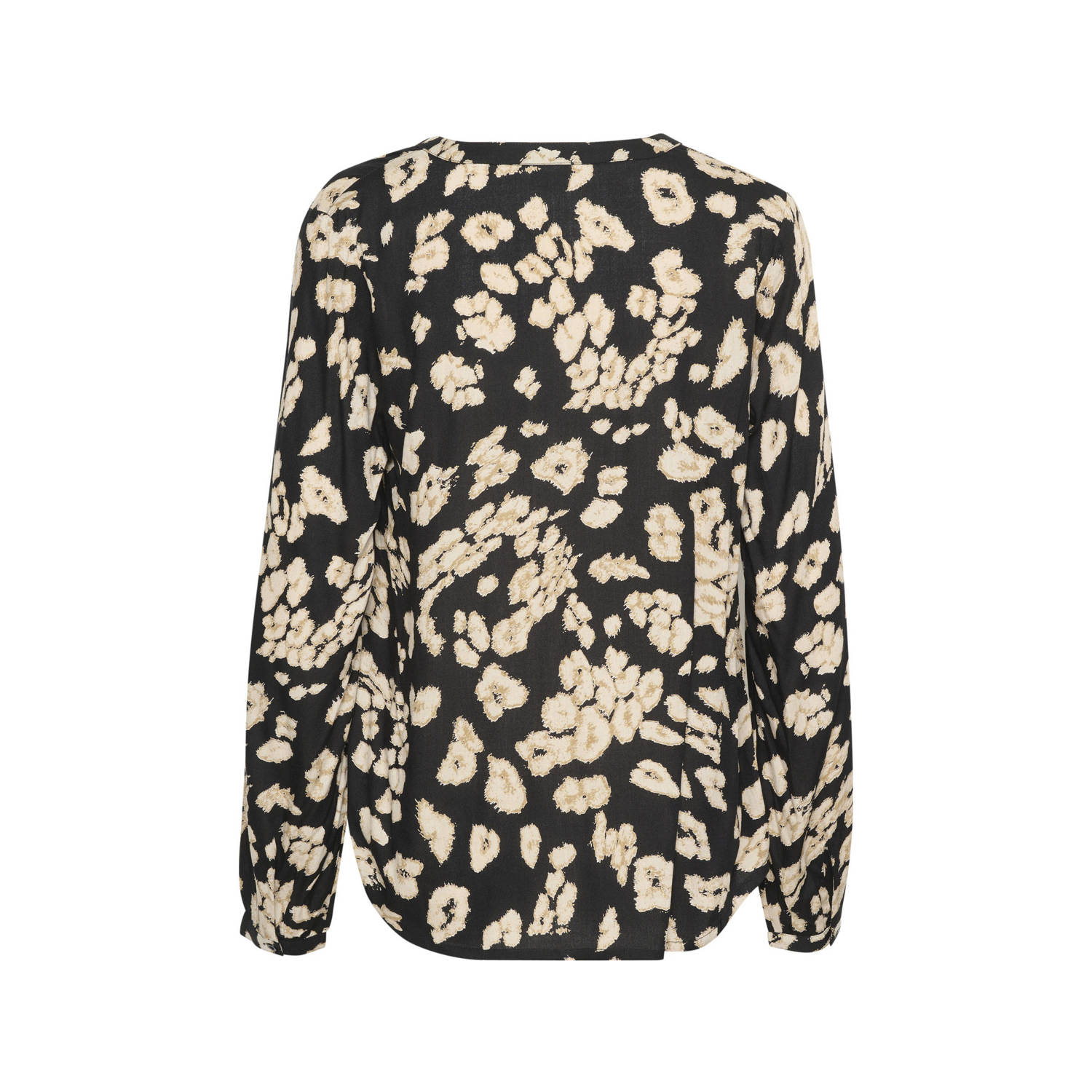 Kaffe top KAbeathe met panterprint zwart zand