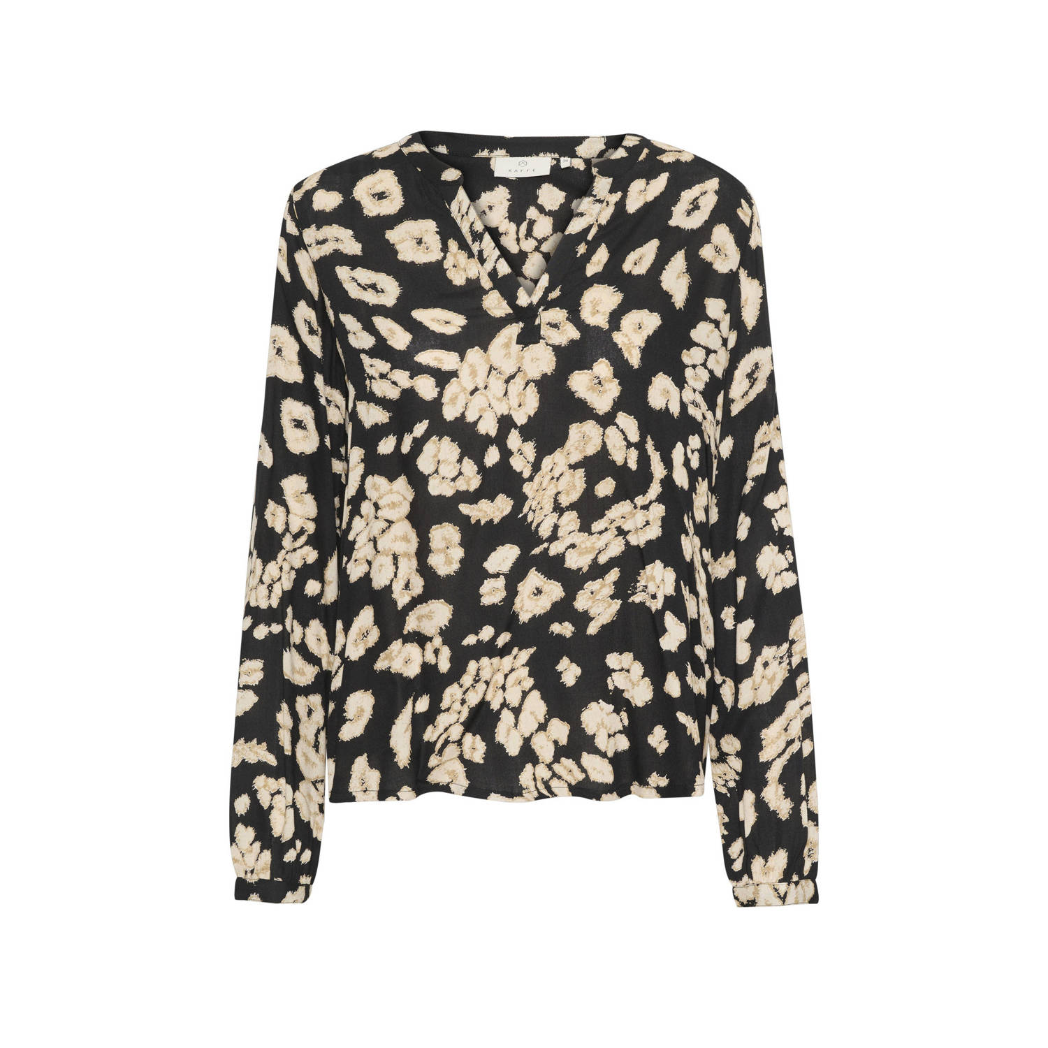 Kaffe top KAbeathe met panterprint zwart zand