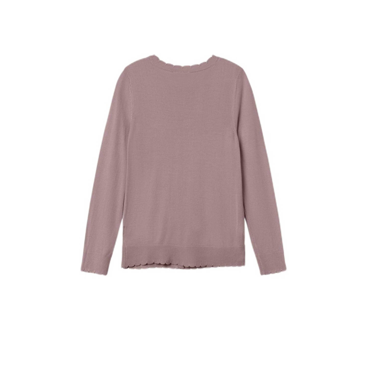 NAME IT KIDS fijngebreid vest NKFVAMONE mauve