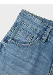 NAME IT Meisjes Nkfrose Hw Wide Jeans 1411-Te Noos, Lichtgrijs denim, 146