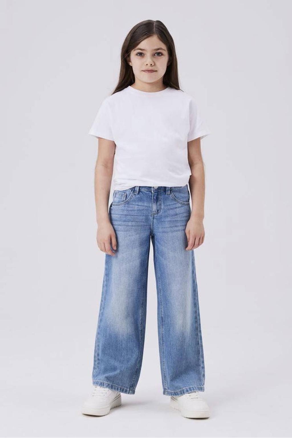 NAME IT KIDS wide leg jeans NKFROSE medium blue denim