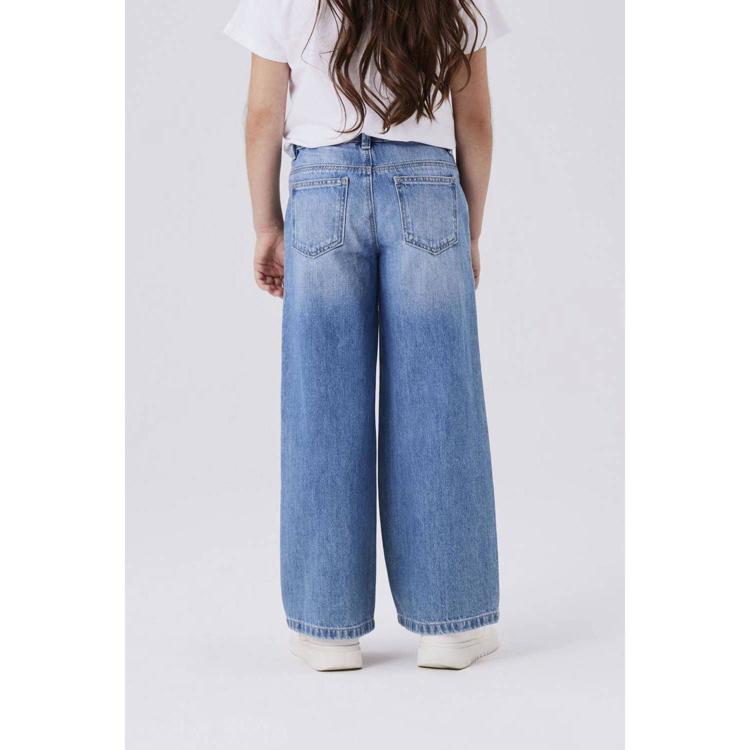 NAME IT KIDS wide leg jeans NKFROSE medium blue denim