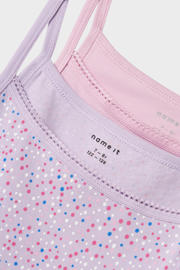 thumbnail: NAME IT KIDS singlet NKFSTRAP TOP DOT - set van 2 roze/lila