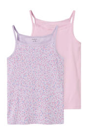 thumbnail: NAME IT KIDS singlet NKFSTRAP TOP DOT - set van 2 roze/lila