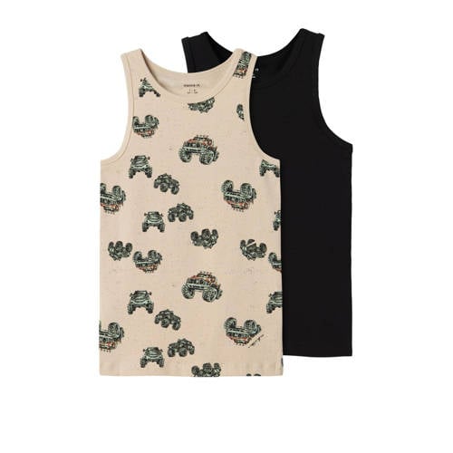 NAME IT KIDS hemd - set van 2 beige/zwart afbeelding