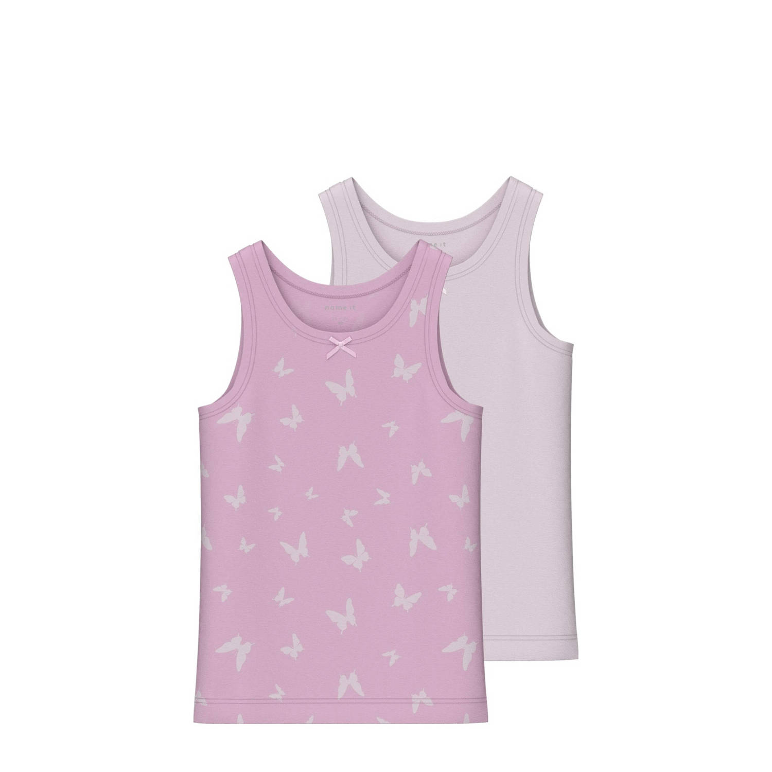 Name it MINI hemd set van 2 roze lichtroze Meisjes Stretchkatoen Ronde hals 104