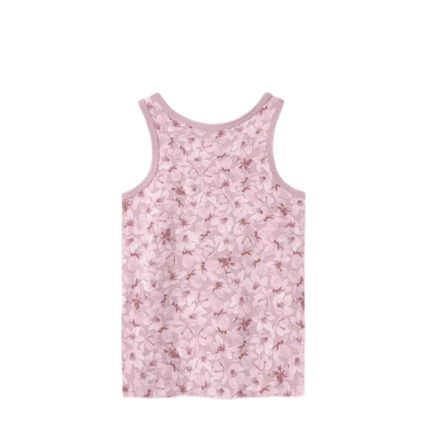 NAME IT MINI hemd NMFTANK TOP FLOWER set van 2 mauve
