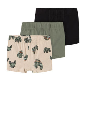 boxershort NMMTIGHTS MONSTER TRUCK - beige/groen (set van 3)