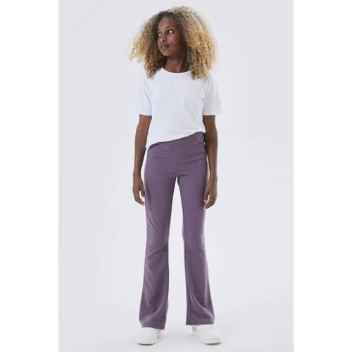 NAME IT KIDS high waist flared broek NKFFRIKKALI paars afbeelding