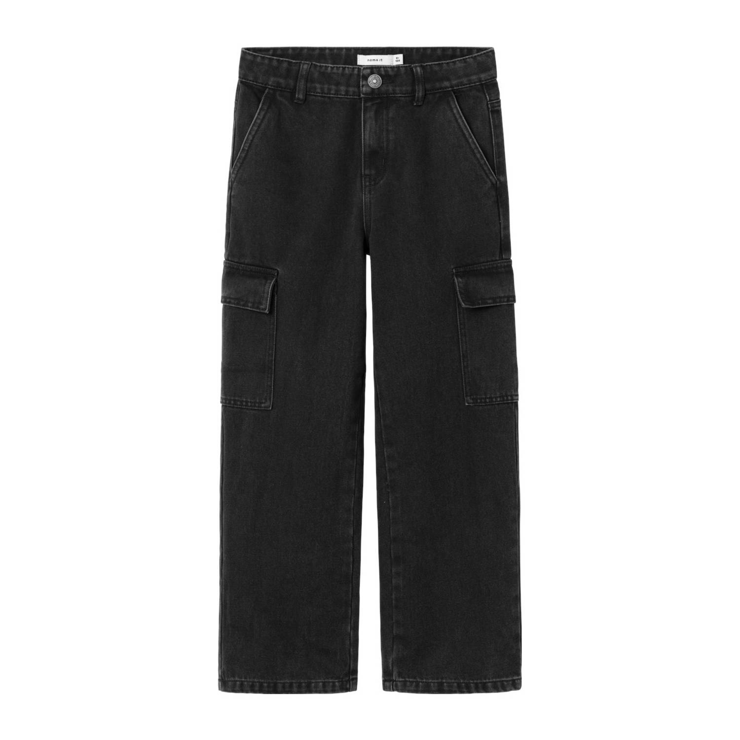 Name it KIDS wide leg jeans NKFROSE black Zwart Meisjes Denim Effen 128
