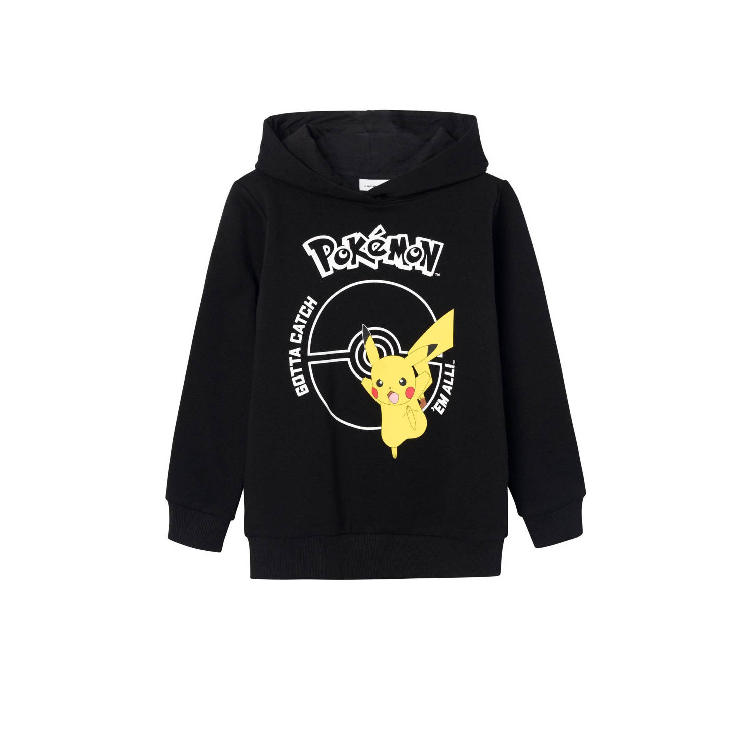 Name it KIDS Pokemon hoodie NKMNOSCAR met printopdruk zwart Sweater Printopdruk 158 164