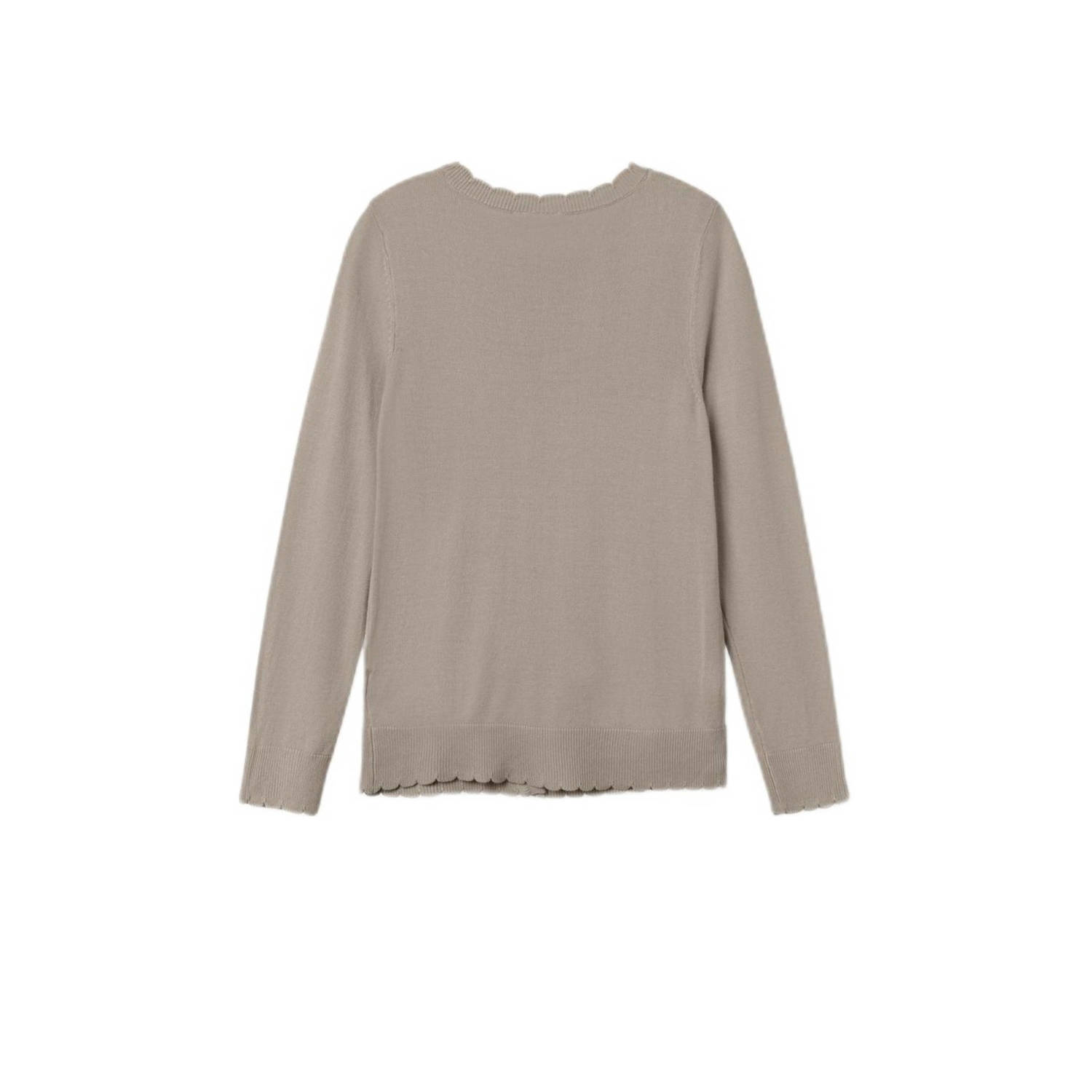 NAME IT KIDS fijngebreid vest NKFVAMONE beige