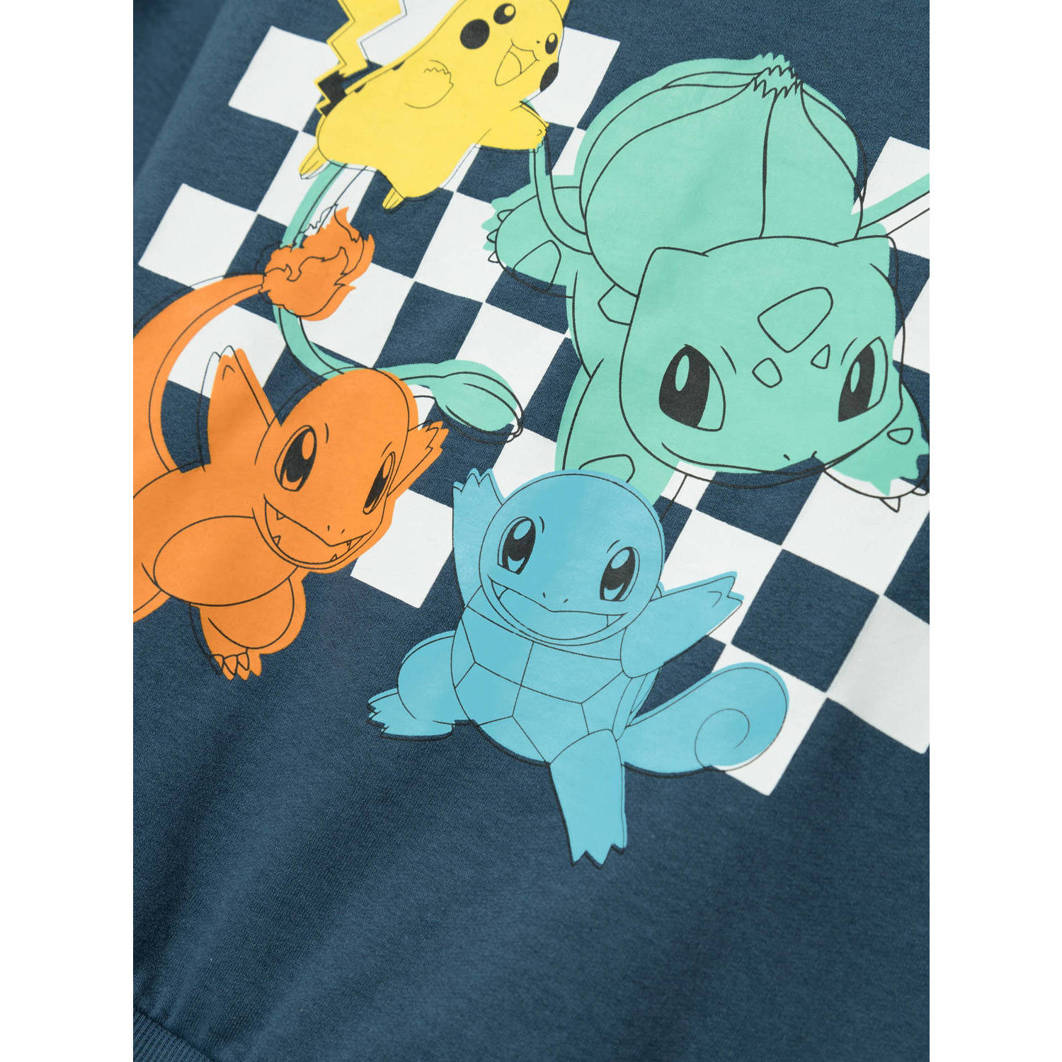 NAME IT KIDS Pokemon hoodie NKMJISTER met printopdruk blue denim