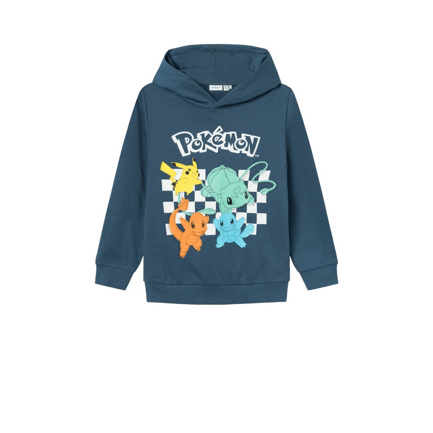Name it KIDS Pokemon hoodie NKMJISTER met printopdruk blue denim Sweater Blauw 122 128