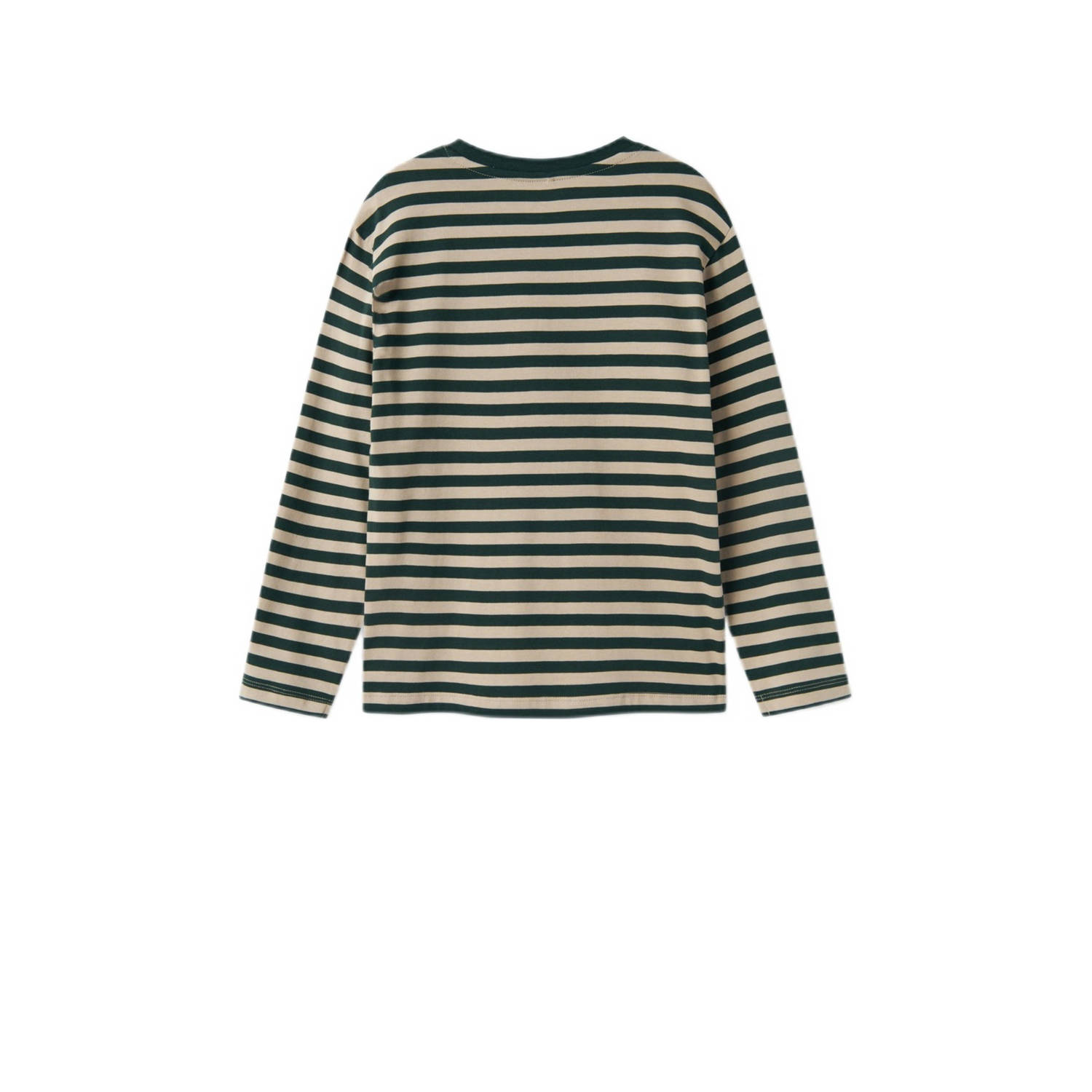 NAME IT KIDS gestreepte longsleeve NKMSALMO beige zwart