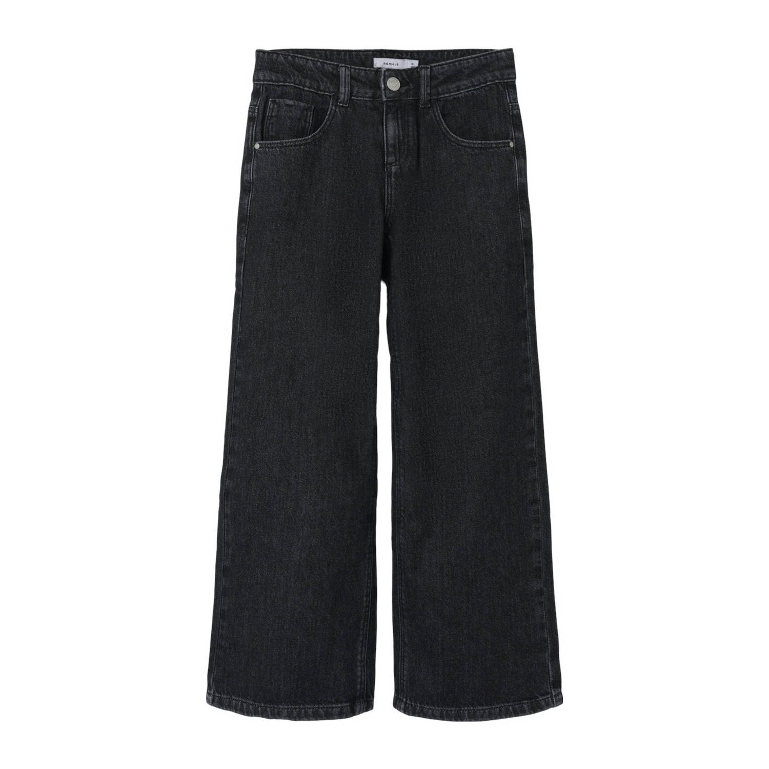 Name it KIDS wide leg jeans NKFROSE dark grey denim Grijs Effen 122