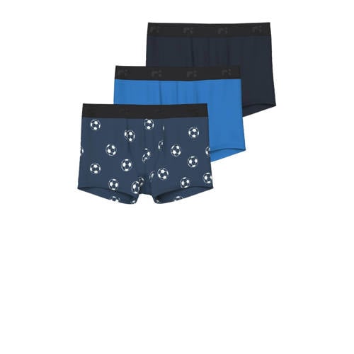 NAME IT KIDS boxershort NKMBOXER FOOTBALL - set van 3 donkerblauw/zwart/blauw afbeelding