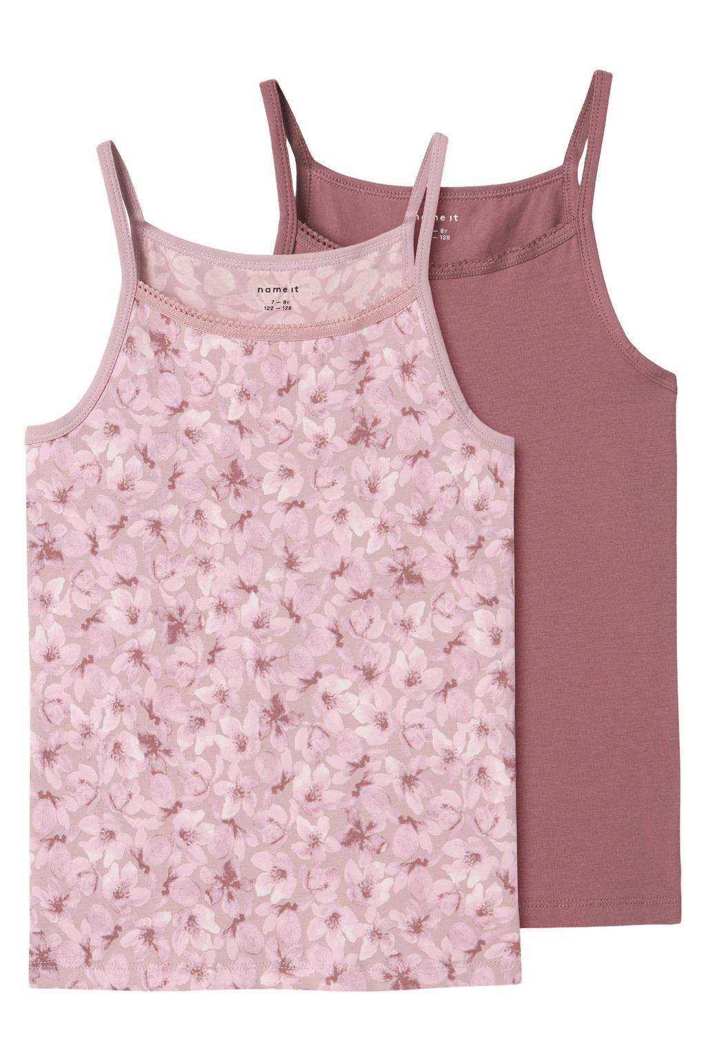 NAME IT KIDS singlet NKFSTRAP TOP - s/mauve (set van 2 paar)