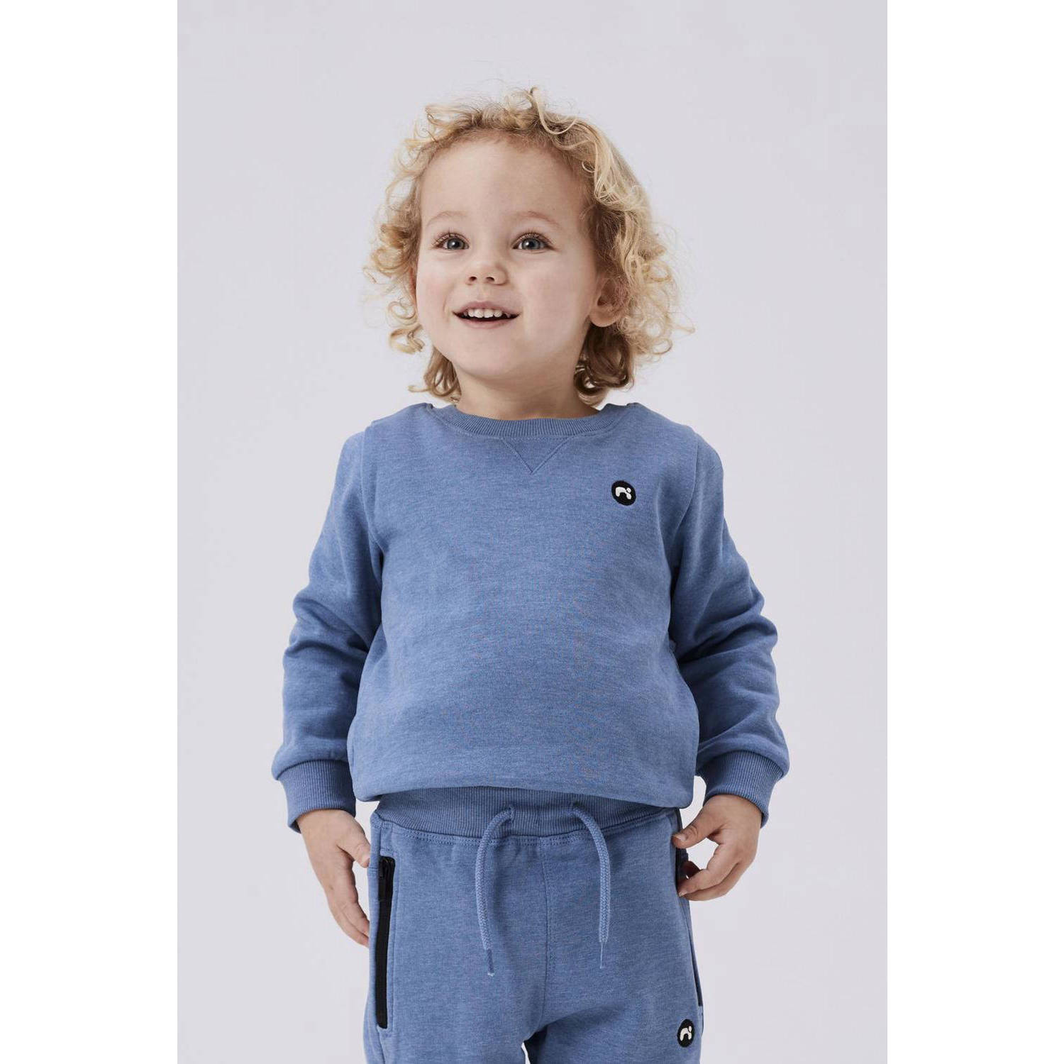 Name it MINI sweater NMMVIMO helderblauw Effen 110