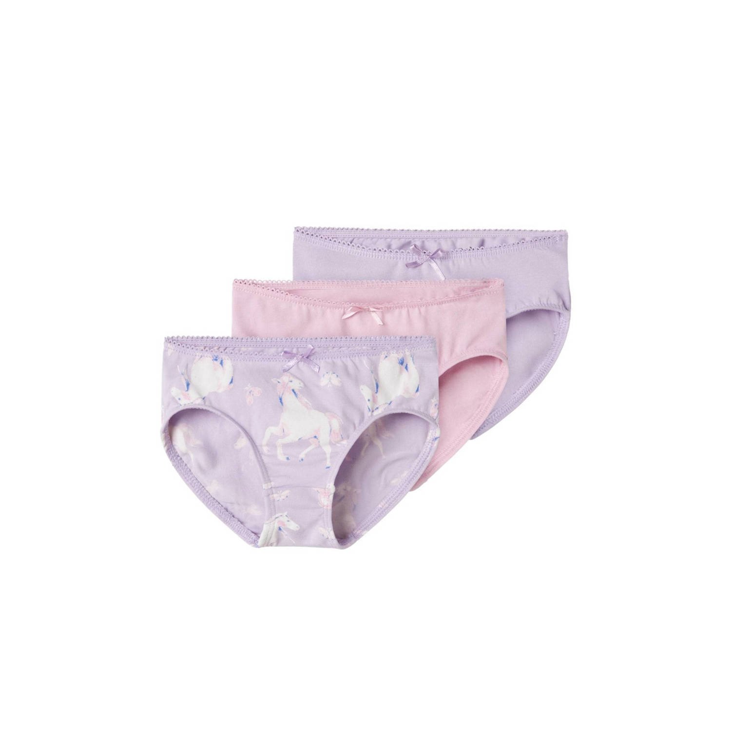 Name It Slipje NMFBRIEFS 3P PASTEL LILAC HORSE NOOS (set 3 stuks)