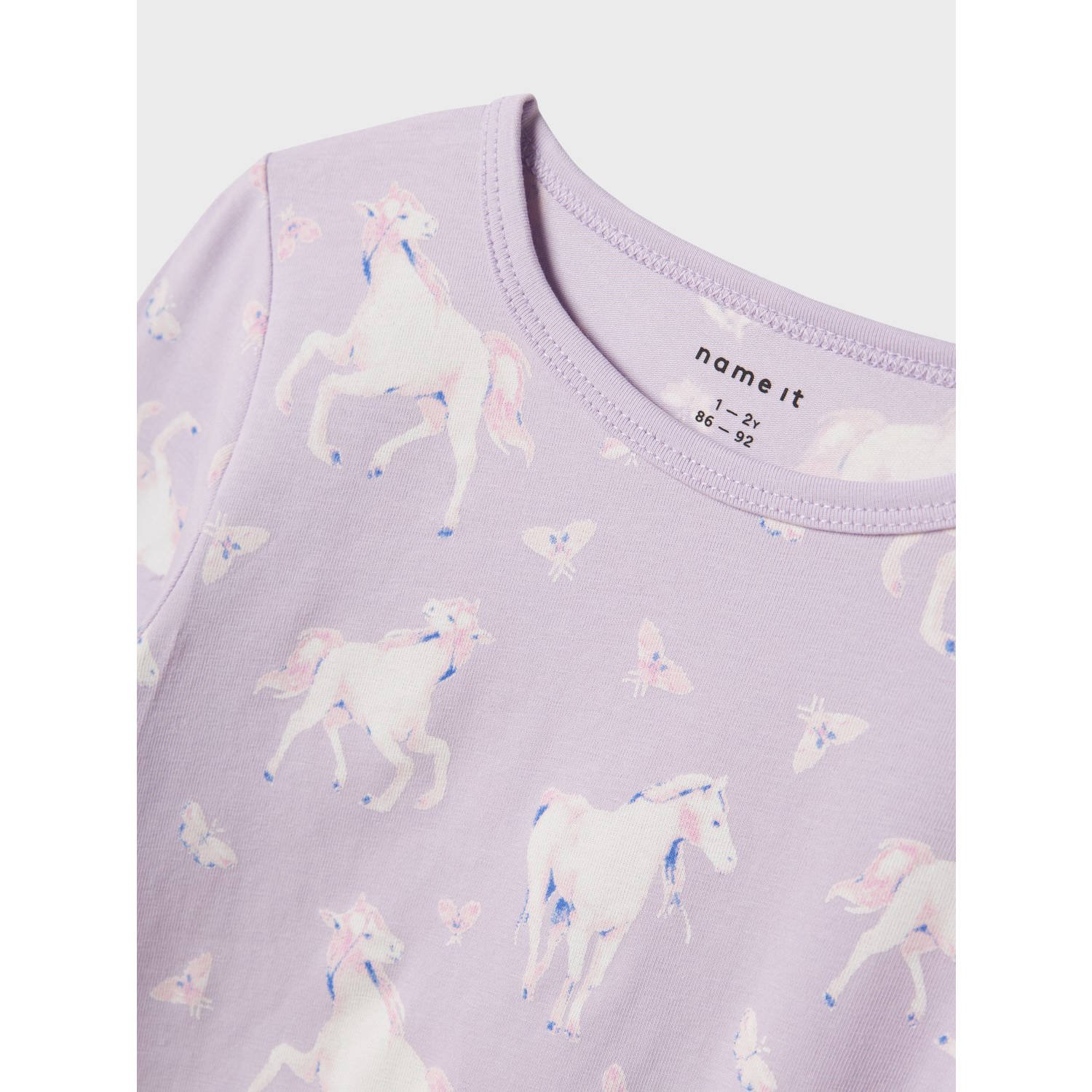 NAME IT MINI pyjama NMFNIGHTSET HORSE lila wit