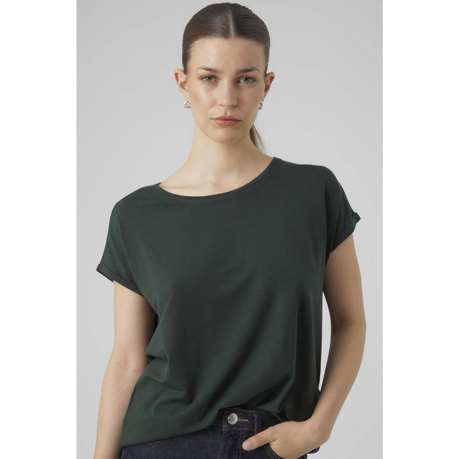Vero Moda Shirt met ronde hals VMAVA PLAIN SS TOP GAJRS NOOS