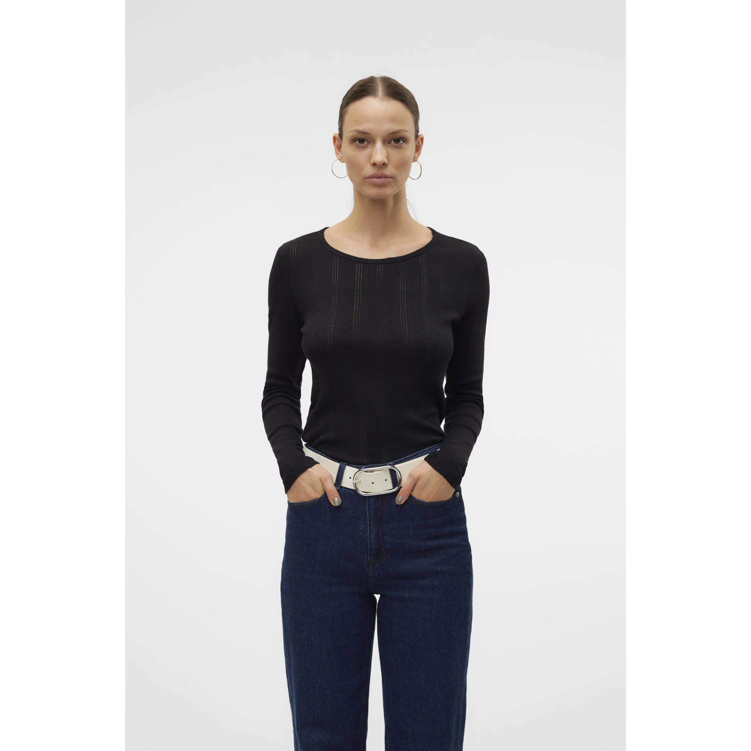 Vero Moda Regular fit shirt met lange mouwen van puur katoen model 'LISA'