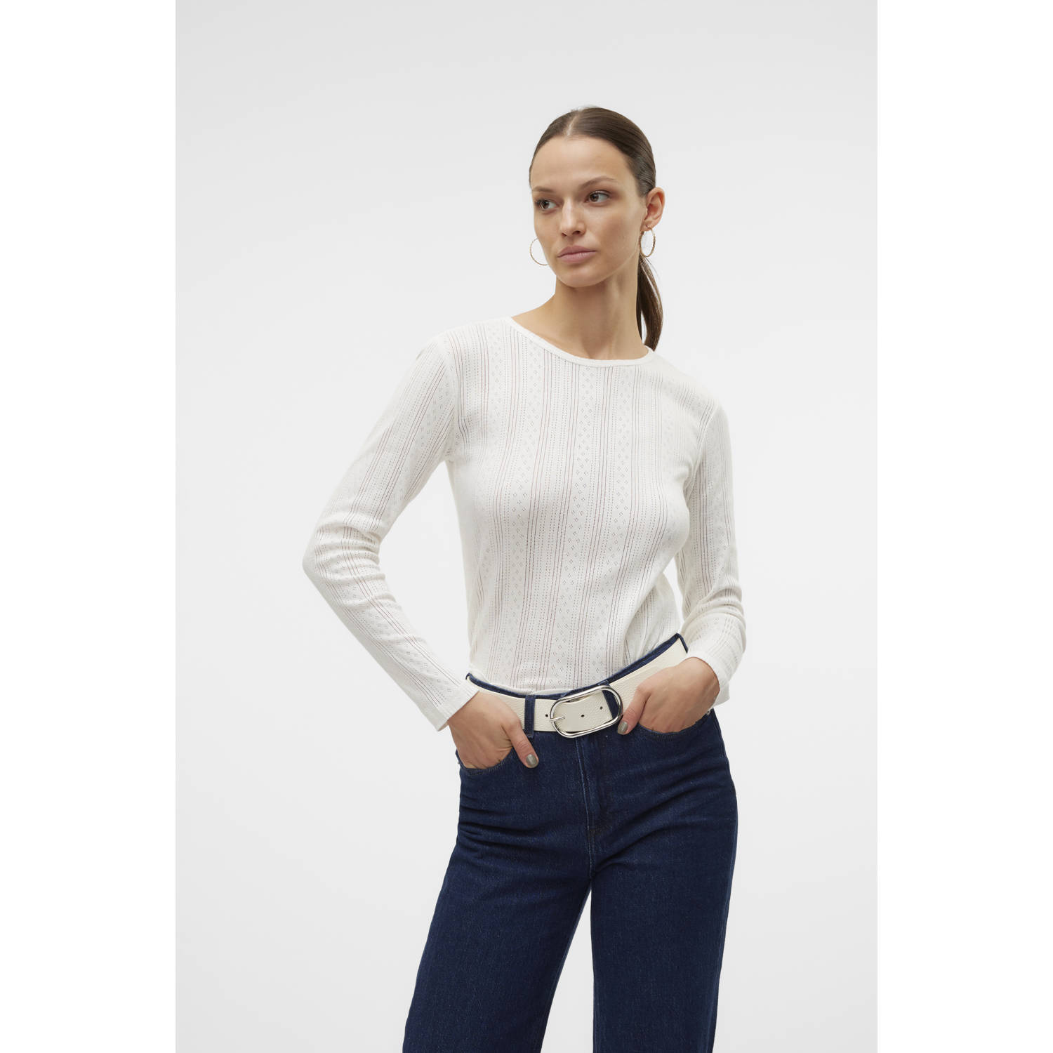 Vero Moda Regular fit shirt met lange mouwen van puur katoen model 'LISA'