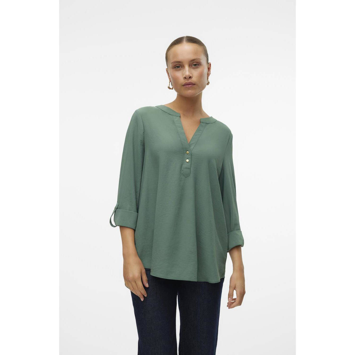 VERO MODA blousetop VMANI grijsgroen