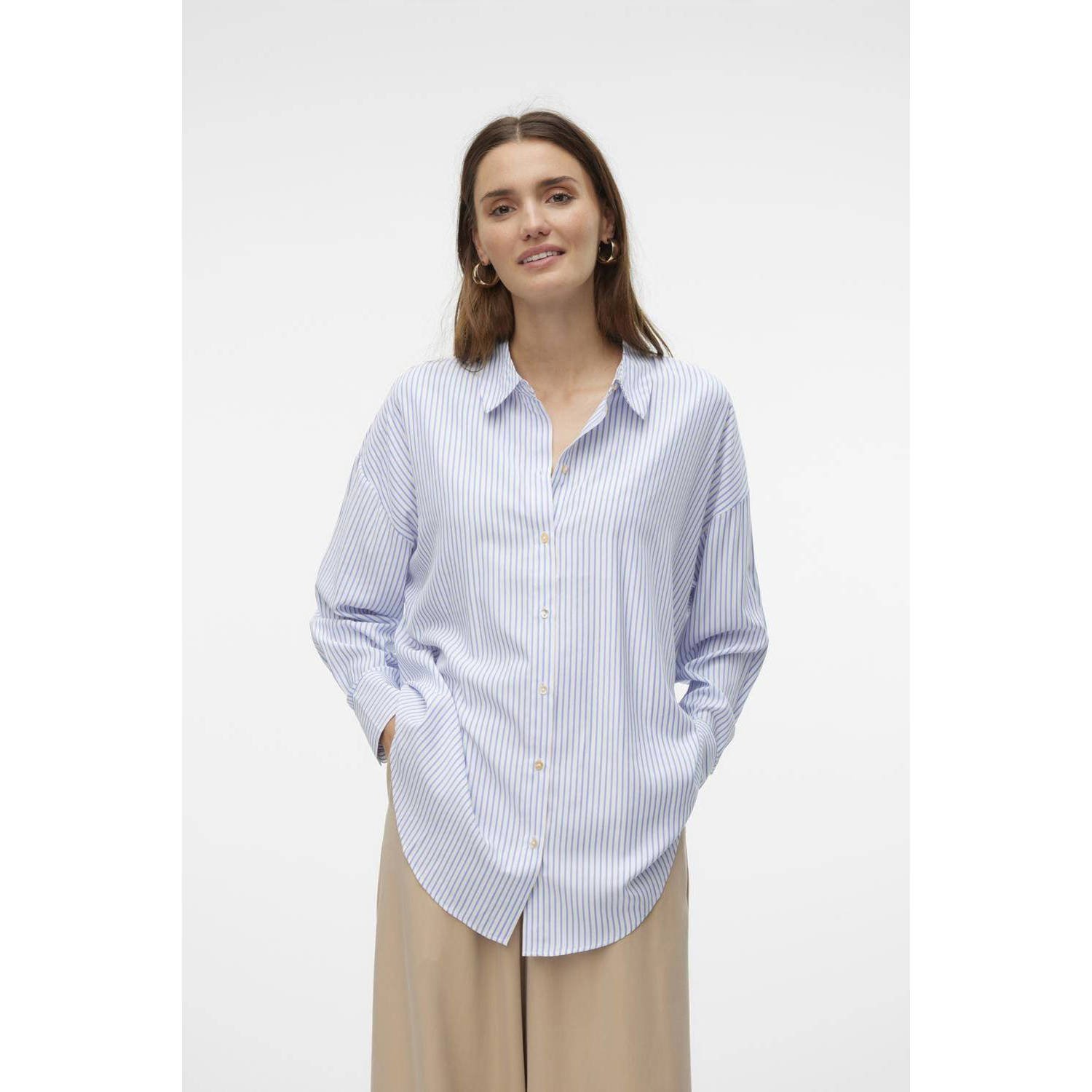 VERO MODA blauw witte blouse