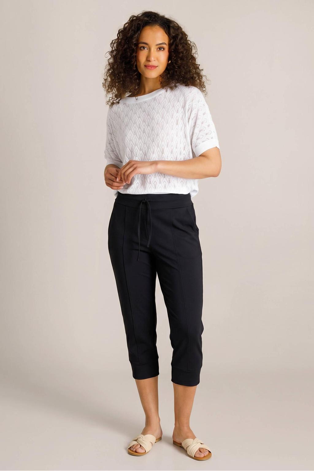 ES&SY cropped relaxed broek zwart