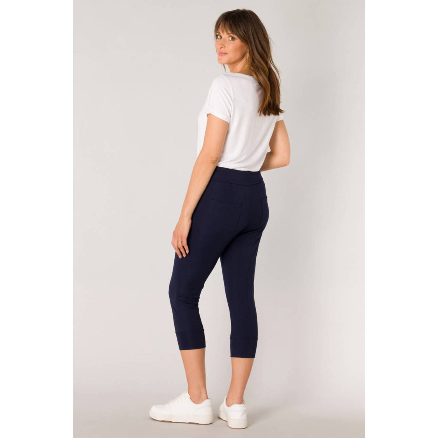 ES&SY cropped relaxed broek donkerblauw