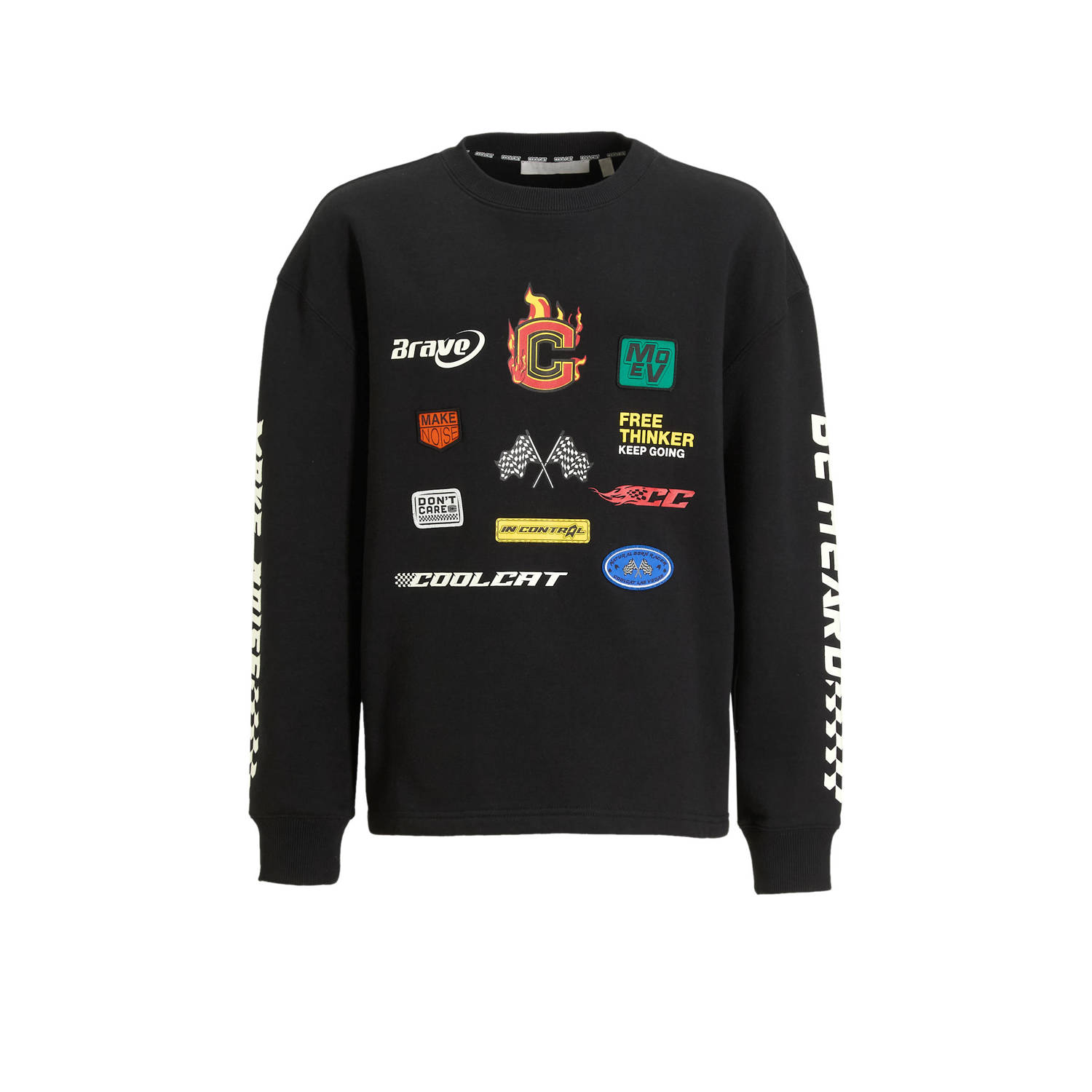 Coolcat Sweater Tyler met Racer Logo's en Patches