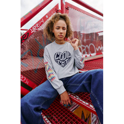 Coolcat Sweater Nola met Fluwelen Hart Print afbeelding