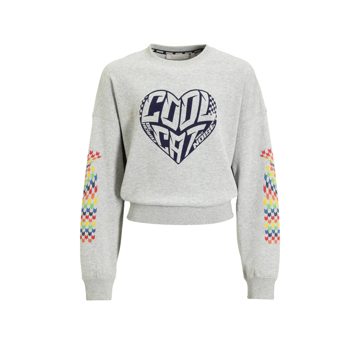 Coolcat Sweater Nola met Fluwelen Hart Print