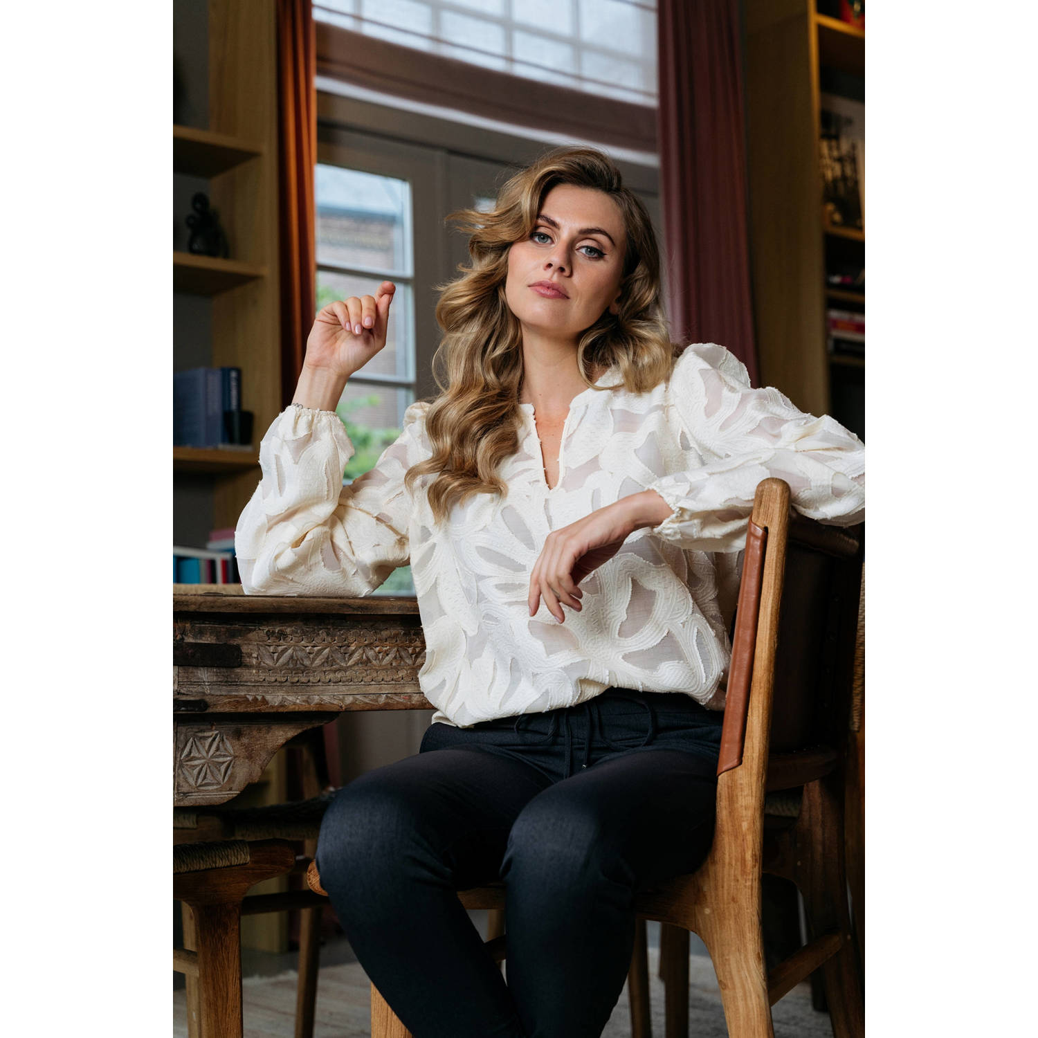 &Co Woman blouse EMILY JACQUARD ecru
